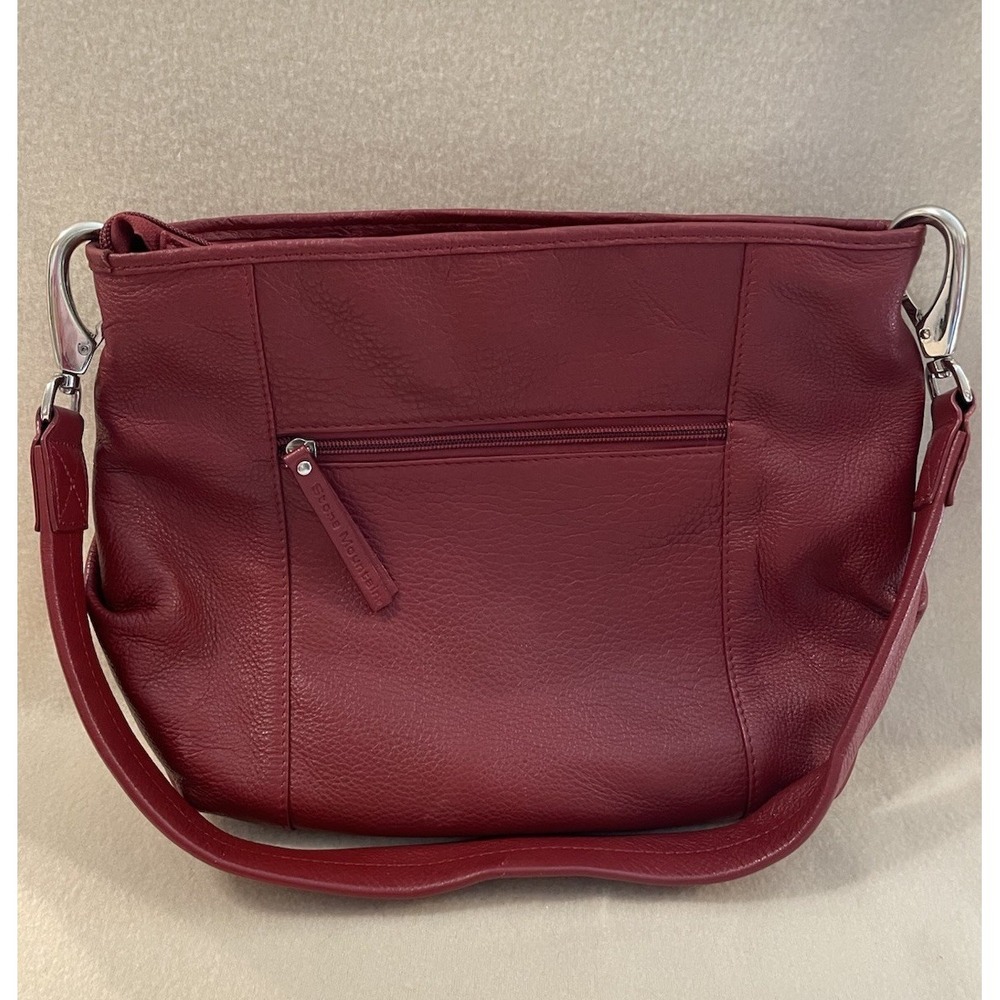 Stone Mountain Vintage Red Leather Purse Bag Shoulder Strap Silver Accents